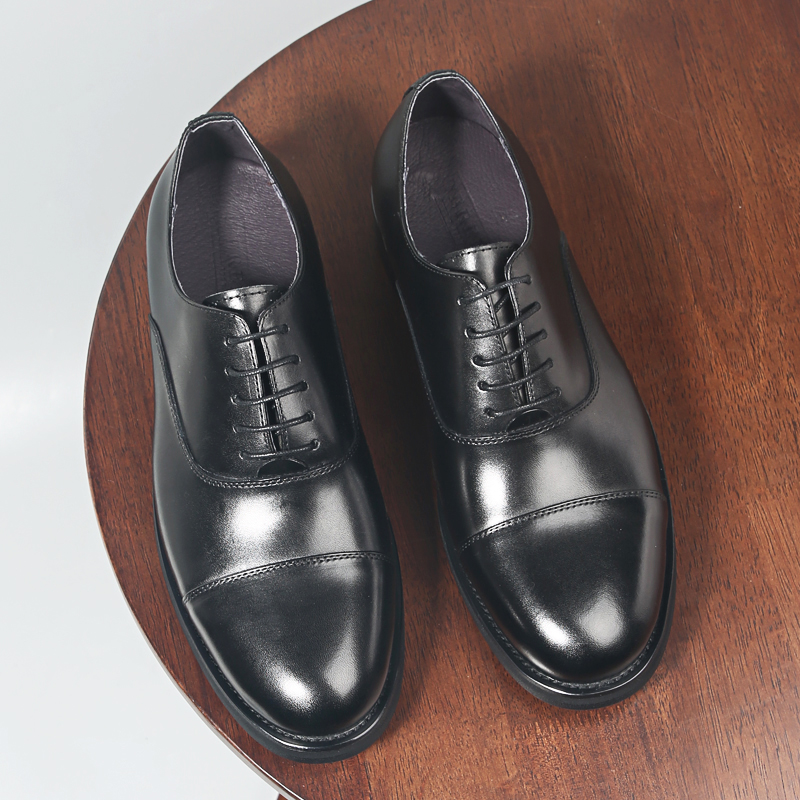 日常通勤三接头皮鞋男潮真皮舒适厚底英伦风圆头商务休闲皮鞋韩版