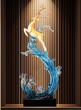 风生水起落地大型摆件高级感小众家居装饰品客厅玄关电视柜工艺品