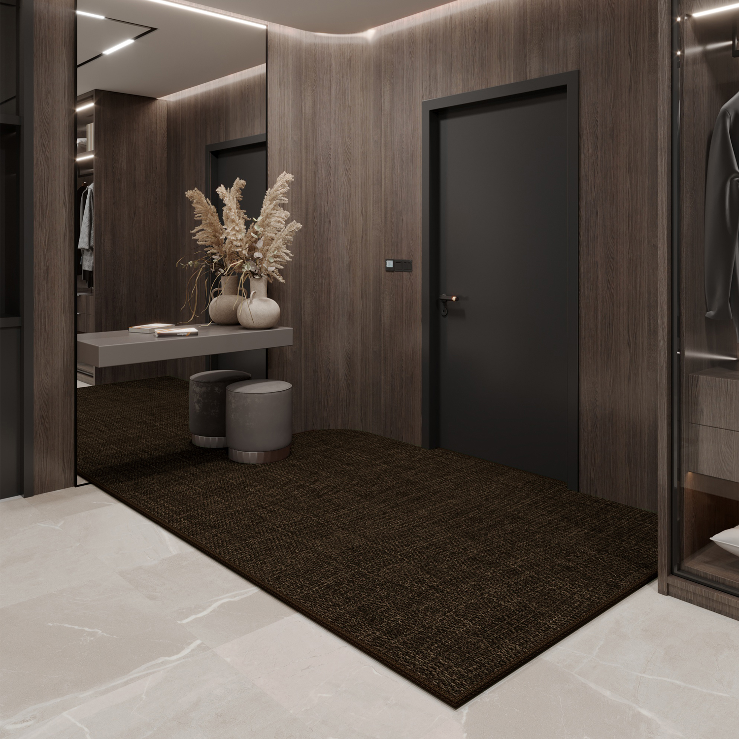 纯色高端编织入户门地垫家用大门口进门垫防滑玄关脚垫可裁剪地毯