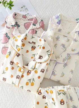 秋冬季产後空气棉月子服纯棉1y0月份11哺乳哺乳孕妇睡衣女春秋产