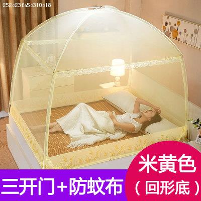 大床拉链回字底蚊帐坐床式15x2 三F开门方顶蒙古包18x2米纹账