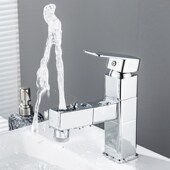 全铜抽拉式 水龙头卫生间台盆洗脸盆洗手可伸缩池面盆龙头冷热洗头