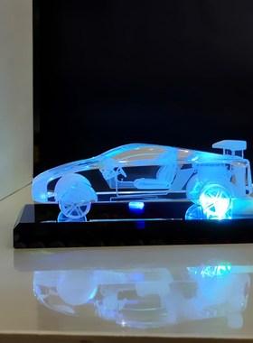 水晶车模型创意礼品定制刻字送男朋老公生日礼物闺蜜男生客厅摆件