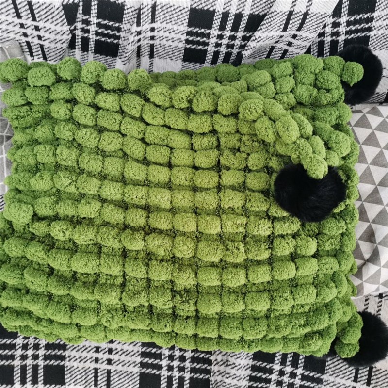 毛线球球线编织盖毯手工diy毯子手织毛毯飘窗垫S沙发垫保暖自制粗