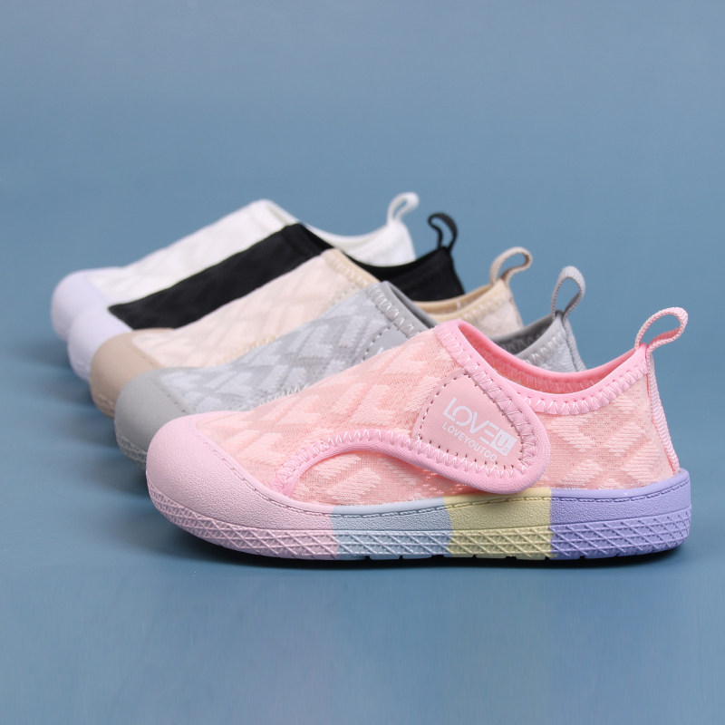 春夏季幼儿园室内鞋儿童网面透气单鞋男孩子宝宝软底入园女童布鞋