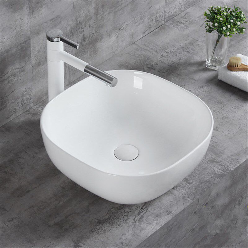 台上盆方形陶瓷洗手池盘艺术盆 家用台L盆卫生间洗脸盆超薄边