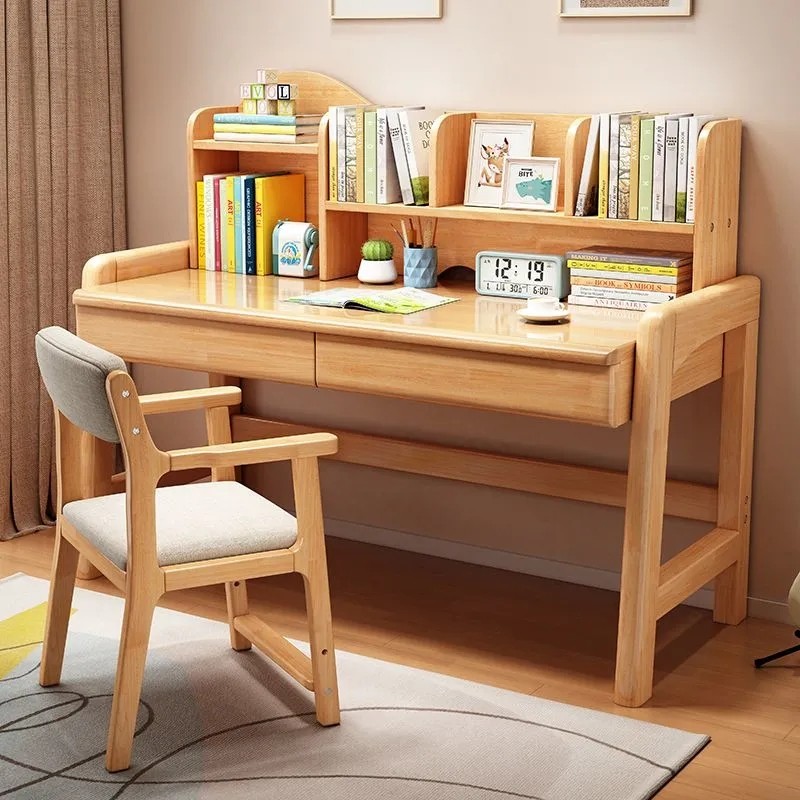 实木儿童学习桌书桌可升降写字桌椅套装小学生家用简约Z课桌作业