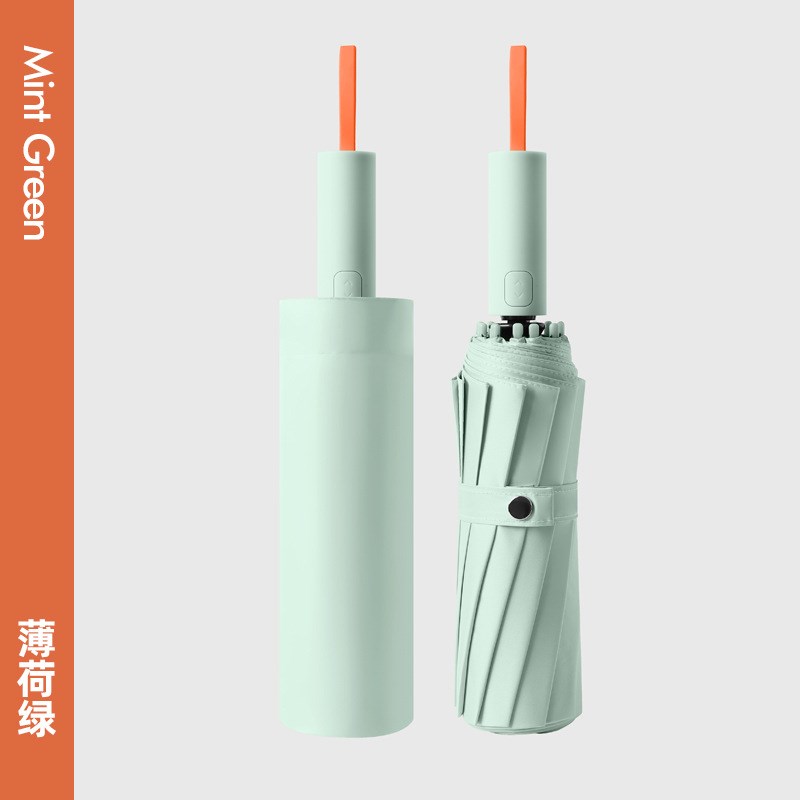 12骨新款商务自动l伞黑胶防晒遮太阳伞晴雨两用三折可印刷广告log