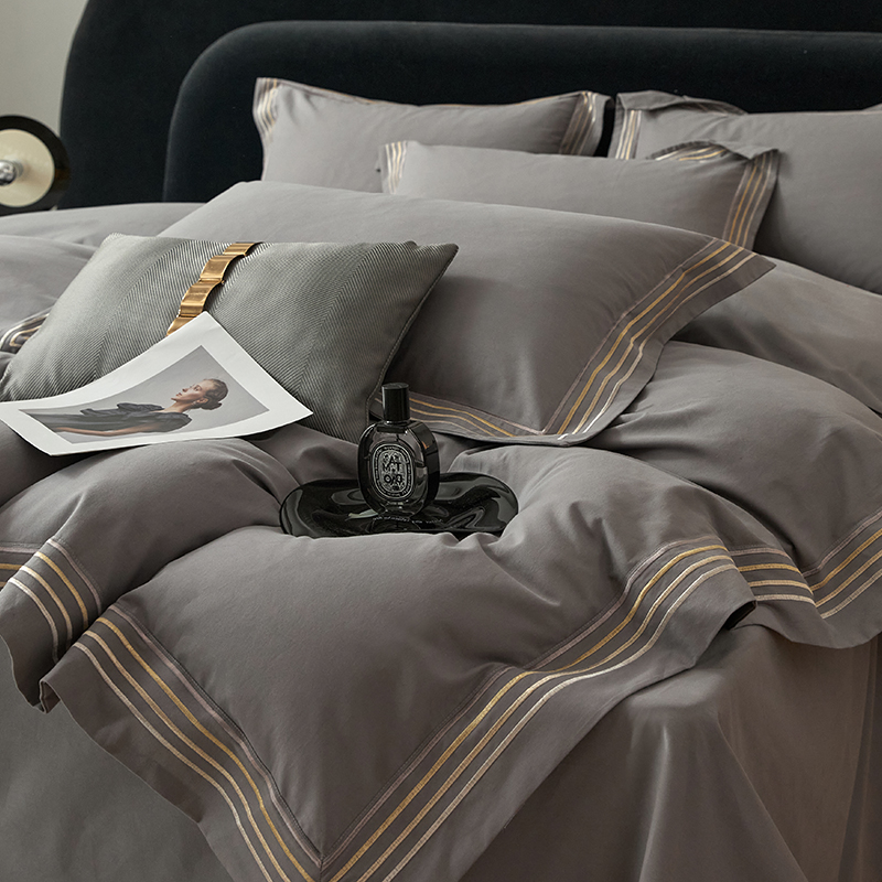 高级感200支纯棉磨毛四件套秋冬季E加厚全棉床单被套欧式床上用品