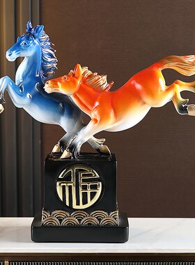 现代新中式马摆件招财玄关客厅家居装饰品酒柜电视柜办公室送礼品