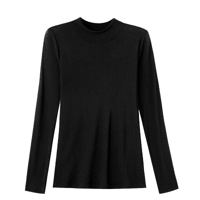 半高领打底衫女大码修身百搭上衣