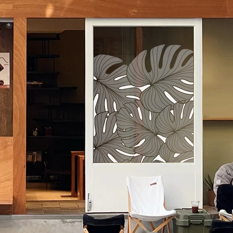 创意植物叶子橱窗玻璃贴纸磨砂