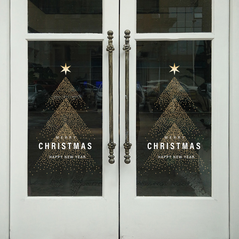 圣诞装饰品店铺窗花静电贴场景