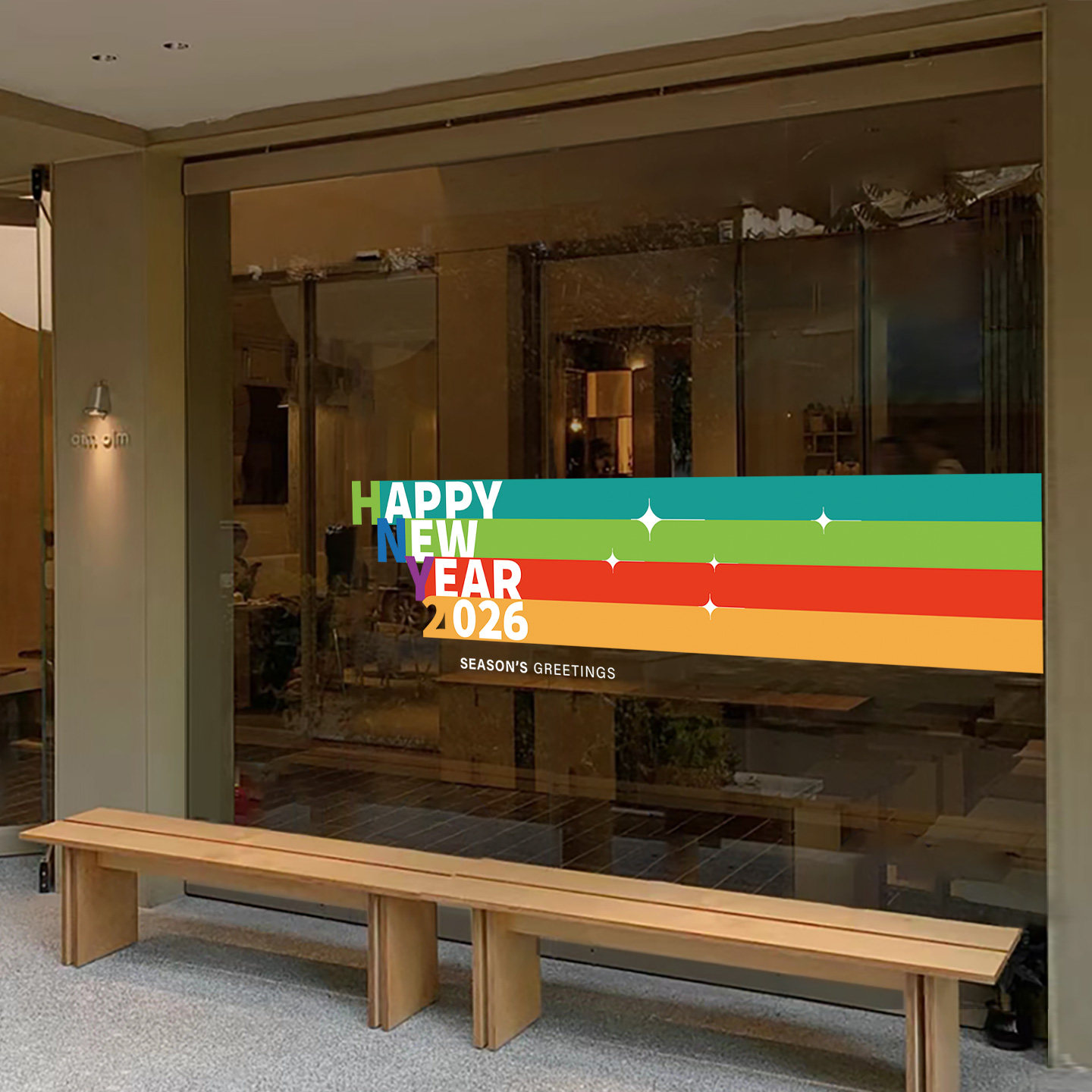 新年彩虹腰线橱窗贴2026装饰玻璃贴防撞店铺商场布置春节元旦窗贴,家居饰品,软装墙贴,淘宝优惠券,粉丝福利购,淘宝优惠卷