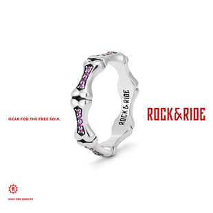 [新品]ROCKRIDE 自由粉红怀抱戒指 未来乐园新款男女款925银送礼