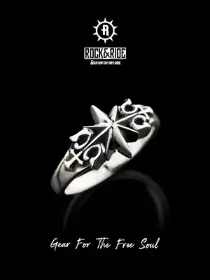 (Official) American ROCKRIDE star cross ring 925 sterling silver man