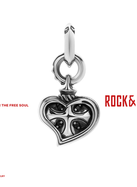 [礼物推荐]ROCKRIDE 摇滚之心吊坠 项链男士纯银饰高级桃心女情侣