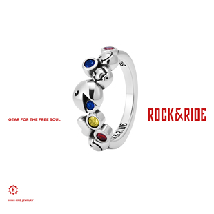 [新品]ROCKRIDE 自由绚烂旅途戒指 未来乐园新款男女款925银送礼