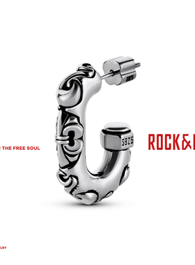 [新品]ROCKRIDE 自由璀璨扣环耳钉 新款耳饰男女高级鸢尾花925银