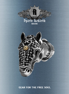 ROCKRIDE 重生逐风护佑耳钉 新款蒙古耳饰男925银高级礼物