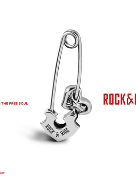 ROCKRIDE 倾心十字别针耳钉 抛光新款男女高级925纯银