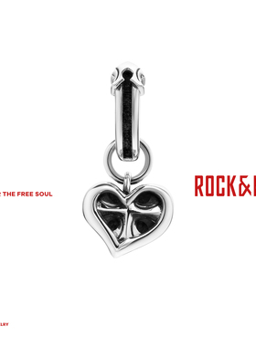 ROCKRIDE 自由倾心系列耳坠 心意相随耳环 925纯银耳钉桃心十字