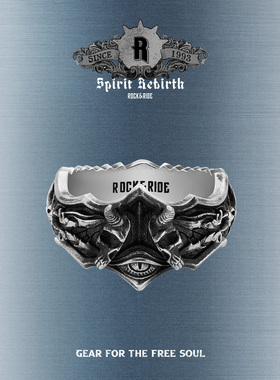 ROCKRIDE 七宗罪之暴食戒指 GLUTTONY做旧复古美式男925银