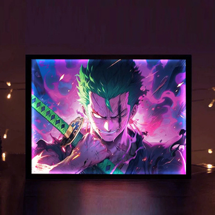 【海贼王】索隆小夜灯床头卧室创意动漫海贼王房间桌面画摆件礼物