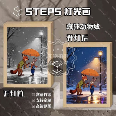 疯狂动物城尼克和朱迪氛围感灯光