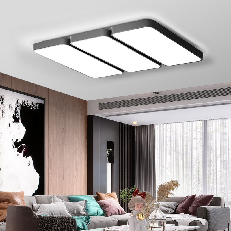led吸顶灯北欧风格客厅灯简约现代大气黑白色灯具大厅主灯卧室灯