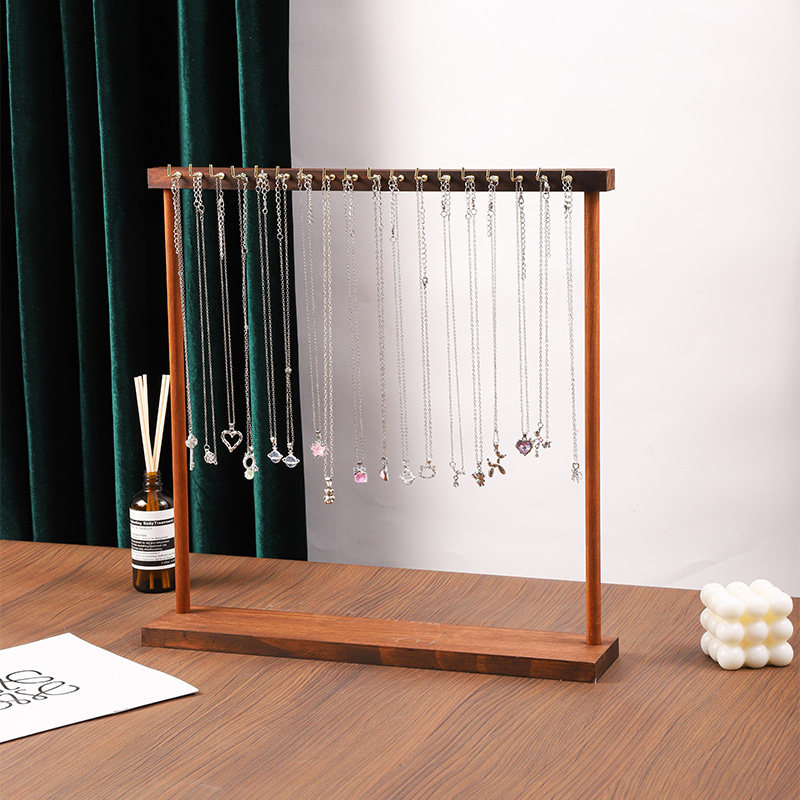 便雅项链陈列架实木胡桃色项链展示架锁骨链饰品挂架毛衣链收纳架,收纳整理,首饰架,淘宝优惠券,粉丝福利购,淘宝优惠卷
