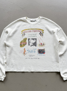 Erole “怪奇物语” 粗纹编织 华夫格数码印花套头卫衣