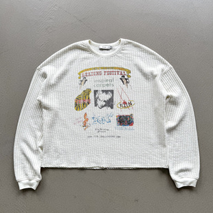 华夫格数码 粗纹编织 印花套头卫衣 怪奇物语 Erole