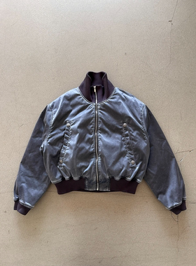 Erole 光感丝绒尼龙洗褪做旧立领bomber新雪丽g型棉服