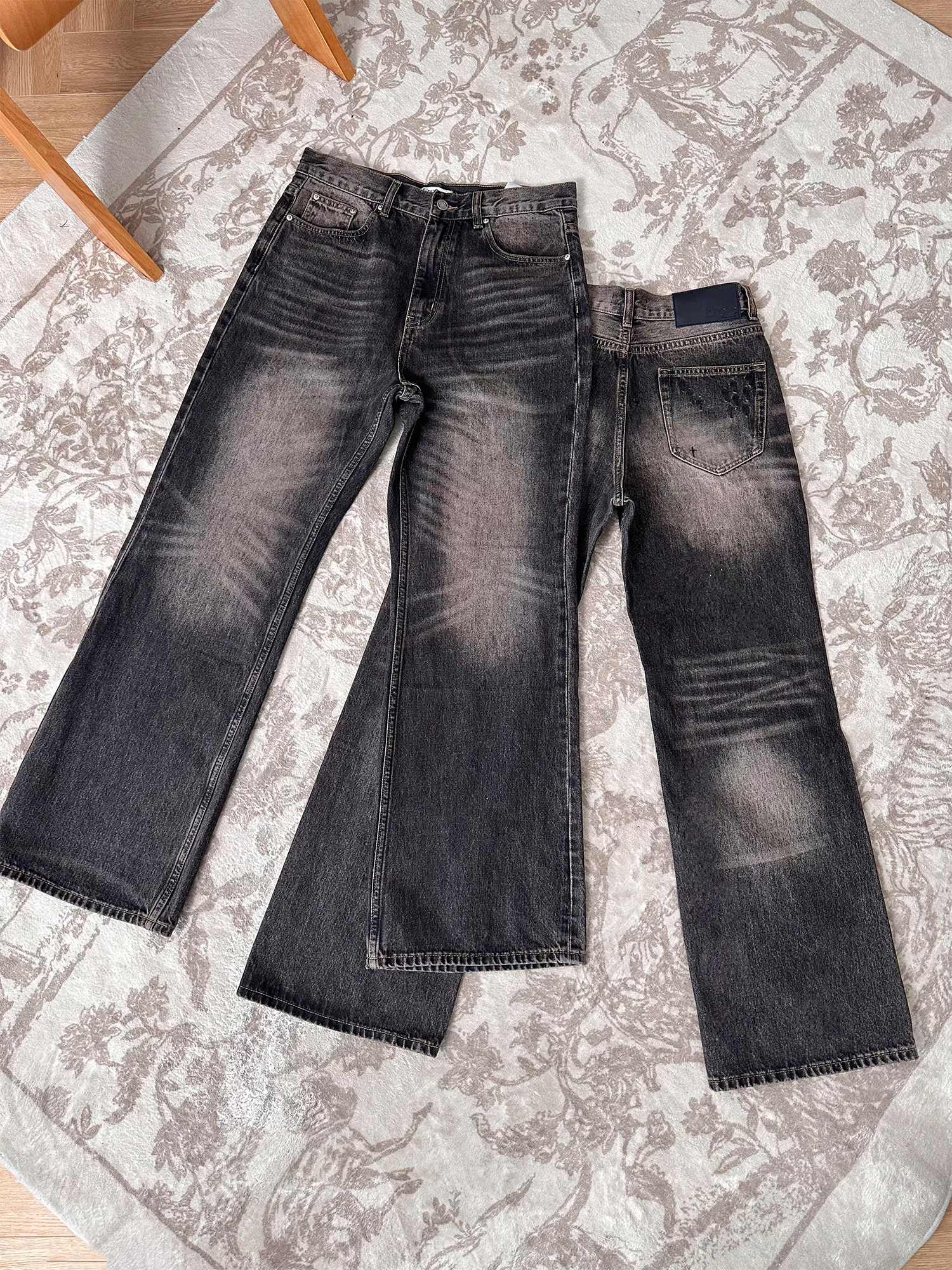 红咖棕泥染做旧2021m牛仔裤