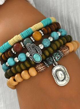 西部牛仔风手链牛头帽子造型