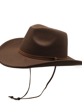 棕色西部牛仔帽男士女士爵士礼帽欧美徒步户外骑士帽 Cowboy Hat