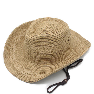 草帽春夏宽檐牛仔帽带防风绳