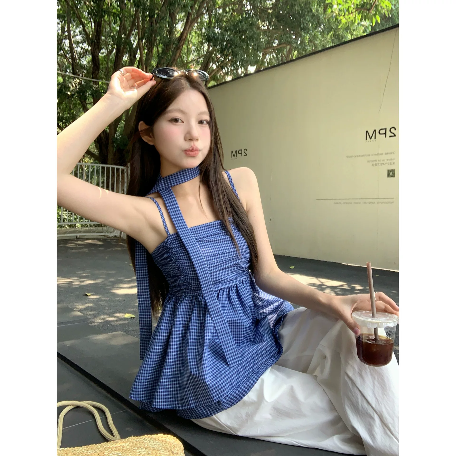 Summer retro tank top, fitted brace