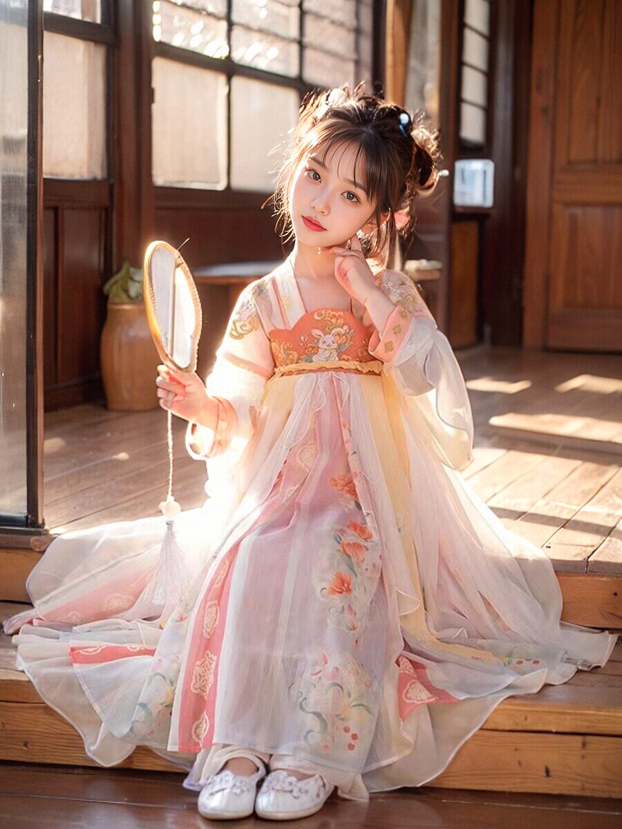 2024新款女童汉服洛丽塔古装春秋女儿古装公主裙唐代公主儿童超仙