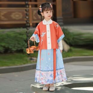 高级女童汉服秋冬季2023新款古风洛丽塔女宝宋制女儿日常国风中式