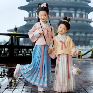 宋制汉服女童秋冬高端小女孩三件套日常国风套装新中式拜年服古装