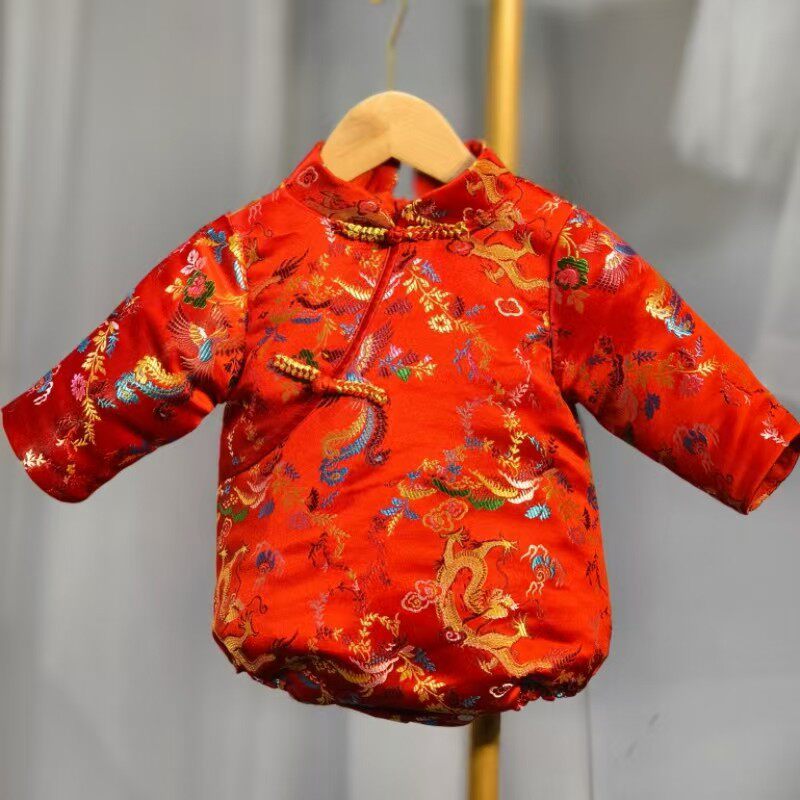 一周岁女宝宝礼服旗袍百天婴儿抓周宴中国风唐装秋冬季加厚中国