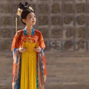 汉服女童刺绣襦裙儿童古风广袖连衣裙中秋灯会表演服嫦娥唐婉儿