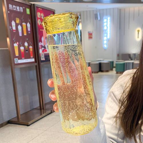 网红钻石塑料杯情侣高颜值喝水杯子创意简约随手杯学生夏季ins风