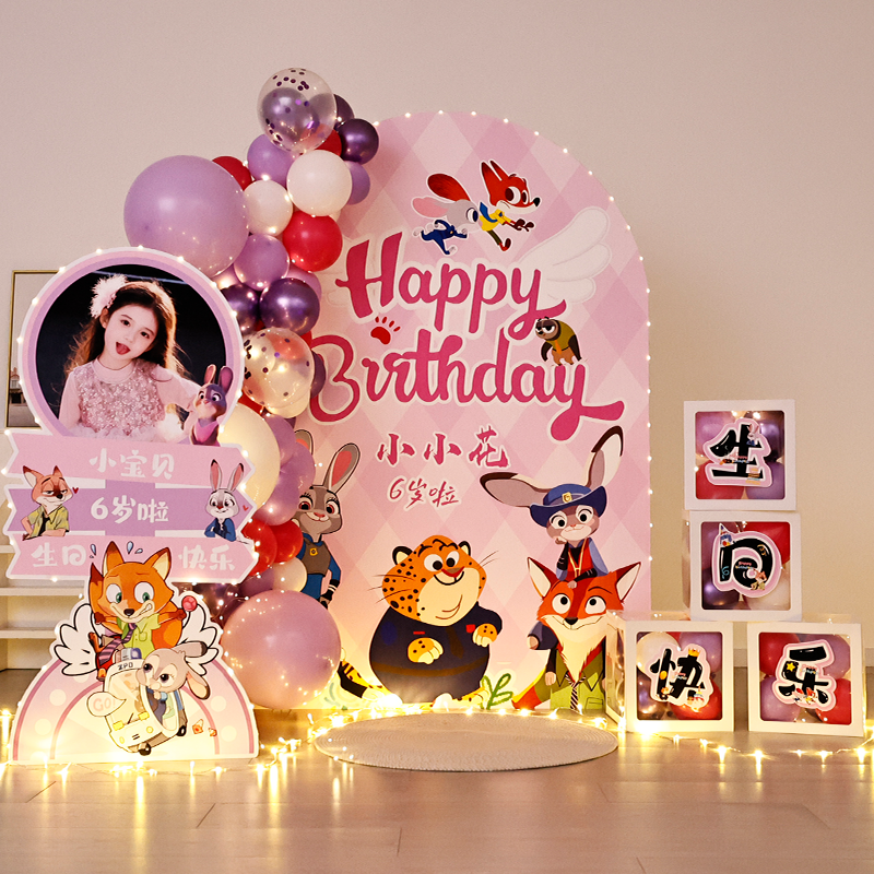 男女孩生日场景布置装饰气球疯狂动物城6周岁派对背景墙KT板定制,节庆用品/礼品,气球,淘宝优惠券,粉丝福利购,淘宝优惠卷