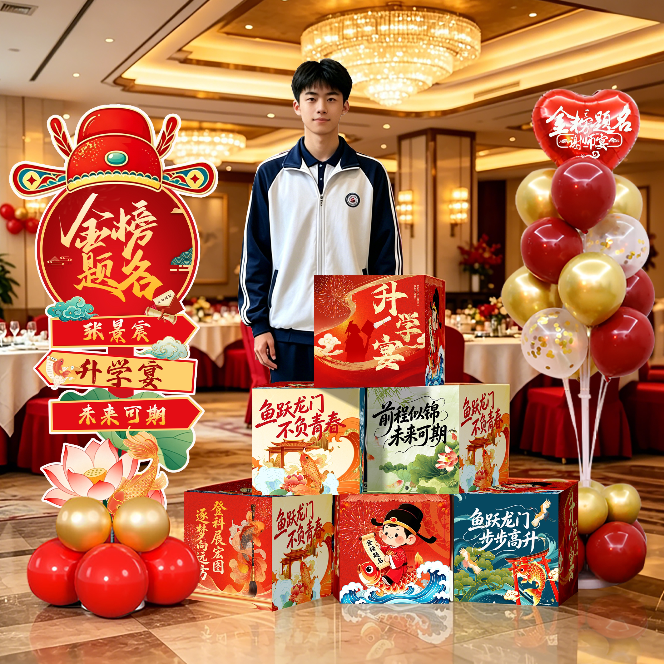 升学宴场景布置气球金榜题名升中高大学谢师宴酒席氛围装饰布置品