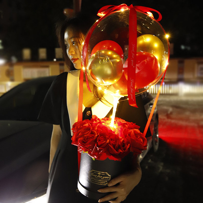 diy花盒女神节满天星告白气球