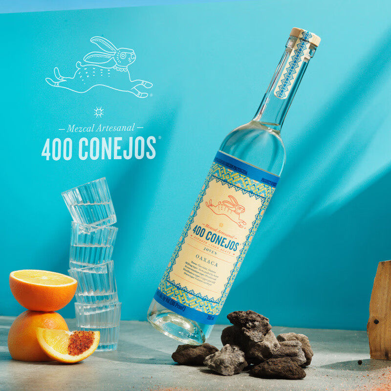 原瓶进口墨西哥400兔精灵梅斯卡尔龙舌兰酒洋酒 750mL