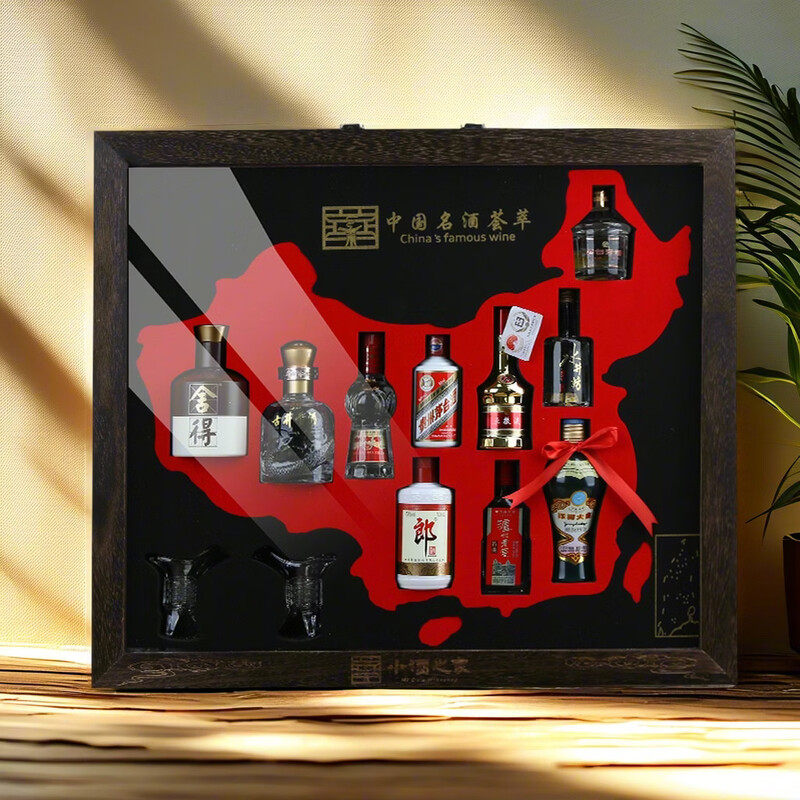 收藏小酒迷你酒送礼 中国地图各地名酒组合荟萃小酒版10支礼盒